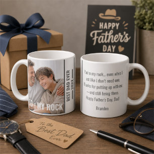 Papa, mein Fels - individuelles Vatertagsgeschenk Kaffeetasse