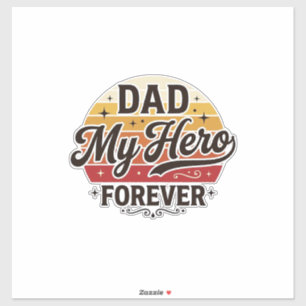 Papa mein Held für immer Retro Vintage-Shirt-Desig Aufkleber