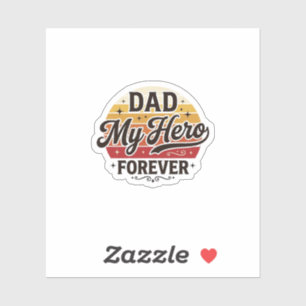 Papa mein Held für immer Retro Vintage Shirt Desig Aufkleber