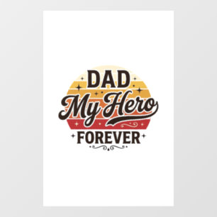 Papa mein Held für immer Retro Vintage Shirt Desig Fensteraufkleber