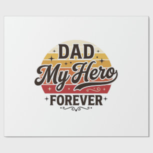Papa mein Held für immer Retro Vintage Shirt Desig Geschenkpapier
