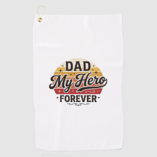 Papa mein Held für immer Retro Vintage-Shirt-Desig Golfhandtuch