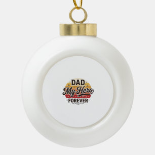 Papa mein Held für immer Retro Vintage Shirt Desig Keramik Kugel-Ornament