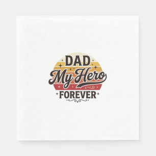 Papa mein Held für immer Retro Vintage Shirt Desig Serviette