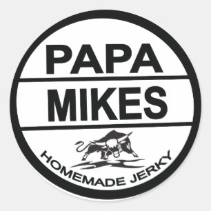 Papa Mike's hausgemachtes Rindfleisch Jerky Runder Aufkleber