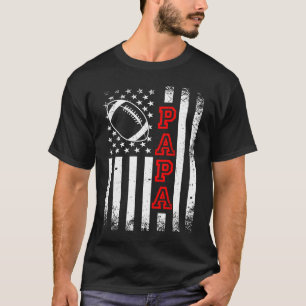 Papa mit American Flag Football Mama Vater T-Shirt