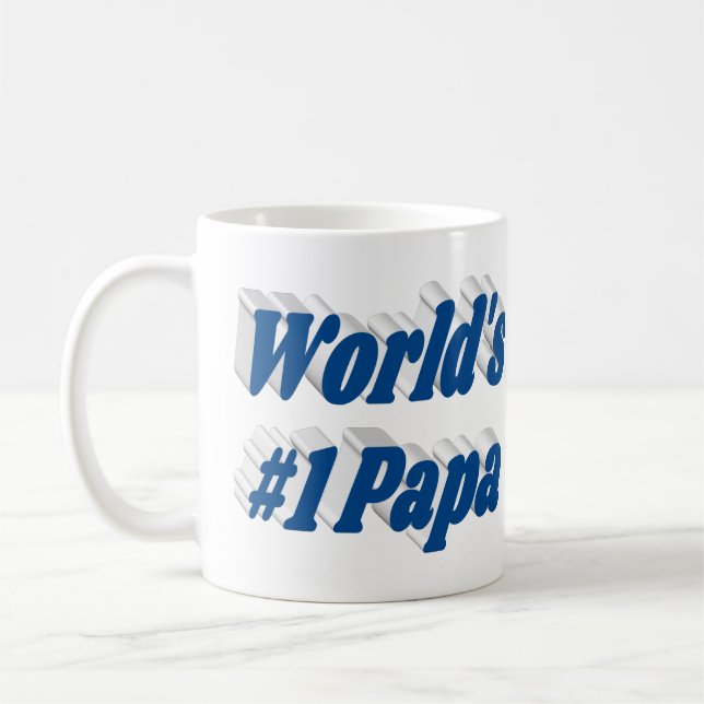 Papa mit blauem Halbtext Kaffeetasse (Links)