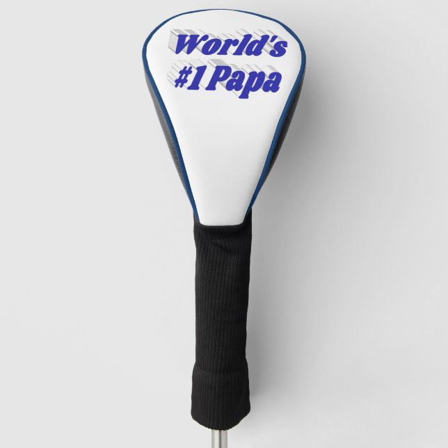 Papa mit blauem Text Golf Headcover (Vorderseite)