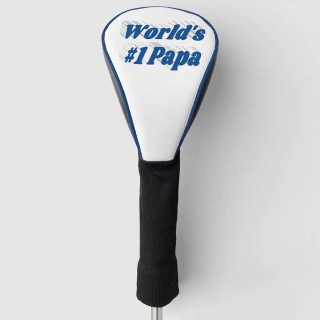 Papa mit blauem Text Golf Headcover (Vorderseite)