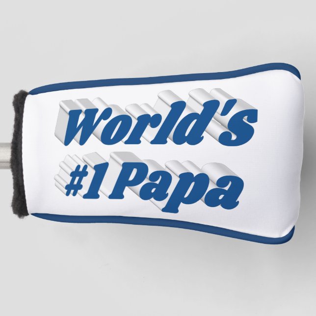 Papa mit blauem Text-Golf-Kopfbedeckung Golf Headcover (Vorderseite)