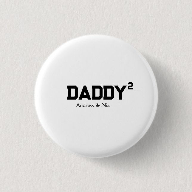 Papa mit individuellem Kindernamen Button (Vorderseite)
