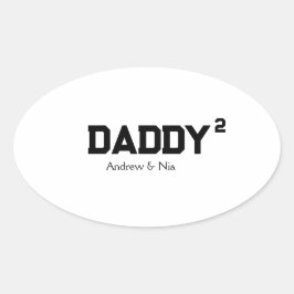 Papa mit individuellem Kindernamen Ovaler Aufkleber