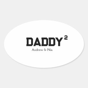 Papa mit individuellem Kindernamen Ovaler Aufkleber