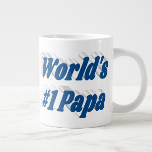 Papa mit Meerblau Halbtext Riesenkaffee Tasse