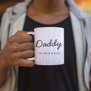 Papa Moderne Kindernamen-Schrift zum Vatertag Zweifarbige Tasse