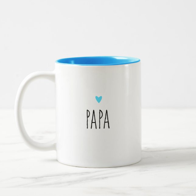 Papa | Moderne Vater - Herzfarbe Zweifarbige Tasse (Links)