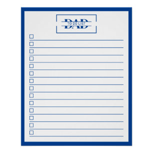Papa modernes blaues Monogramm 50,8 cm x 63,5 cm T Poster