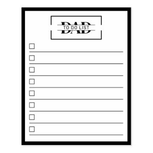 Papa modernes Monogramm 4" x 5" To-Do-Liste Gummistempel