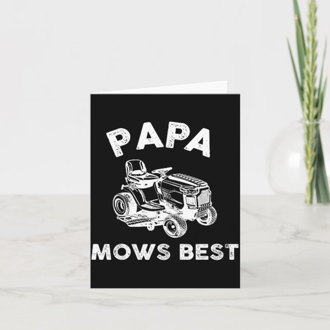 Papa Mows Funny Lawn Mower Father's Day Grandpa  Karte (Vorderseite)