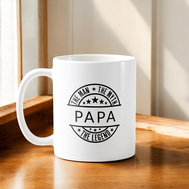 Papa nennt den Mann, den Mythos, die Legende Kaffeetasse (Von Creator hochgeladen)