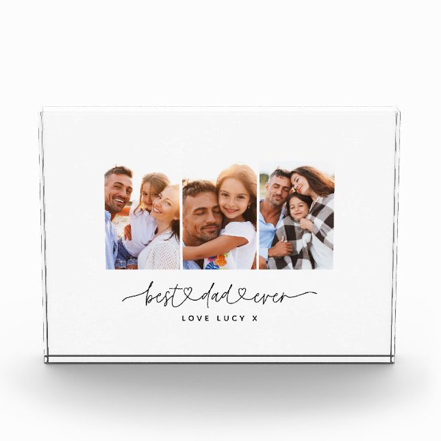 Papa niedliches, modernes Drehbuch-MultiFoto-Gesch Fotoblock (Vorderseite)
