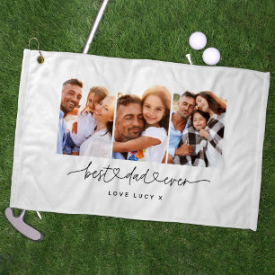 Papa niedliches, modernes Drehbuch-MultiFoto-Gesch Golfhandtuch