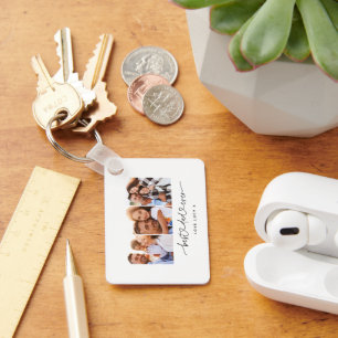 Papa niedliches, modernes Drehbuch-MultiFoto-Gesch Schlüsselanhänger