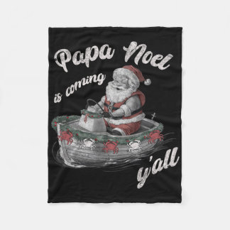 Papa Noel kommt Cajun-Weihnachten Louisiana Fleecedecke