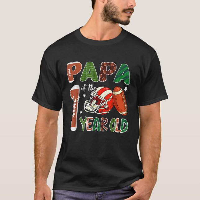 Papa Of The 1 Year Old Football Themed 1st Birthda T-Shirt (Vorderseite)