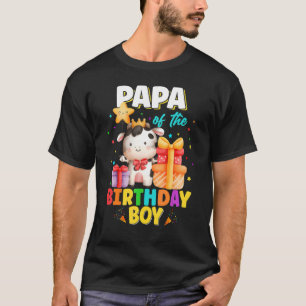 Papa of the Birthday Boy Farm Animals Family B T-Shirt