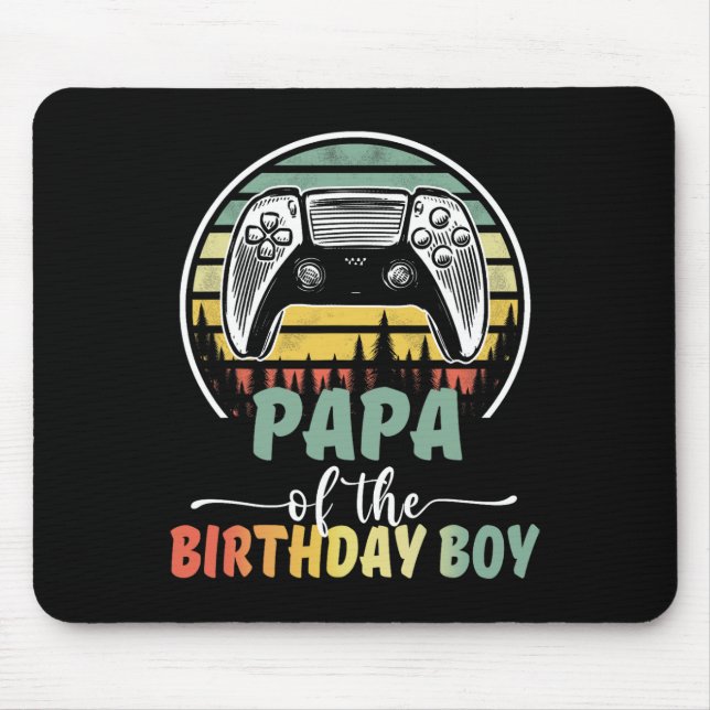 Papa of the Birthday Boy Video Gamer Matching Fami Mousepad (Vorne)