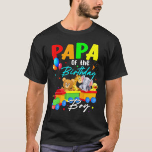 Papa of the Birthday Boys Train Family Safari Anim T-Shirt
