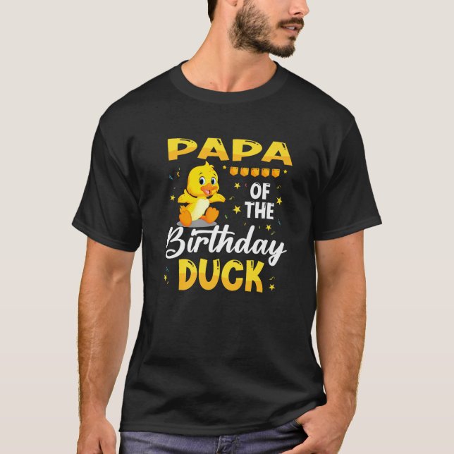 Papa Of The Birthday Duck Yellow Kids Birthday Par T-Shirt (Vorderseite)