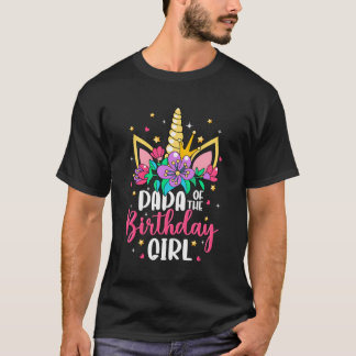 Papa of the Birthday Girl Niedlich Einhorn Matchin T-Shirt