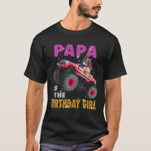 Papa of the Birthday Girl Shirt Unicorn Monster