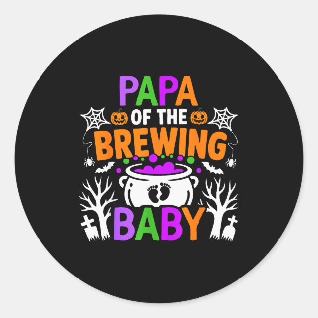 Papa Of The Brewing Baby Halloween Costume  Runder Aufkleber (Vorderseite)