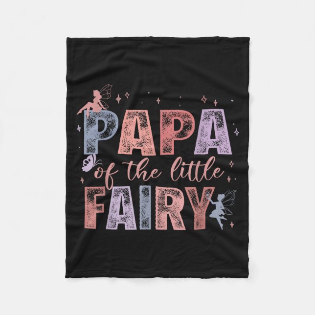 Papa Of The Little Fairy 1st Birthday Girl Fairyta Fleecedecke (Vorderseite)