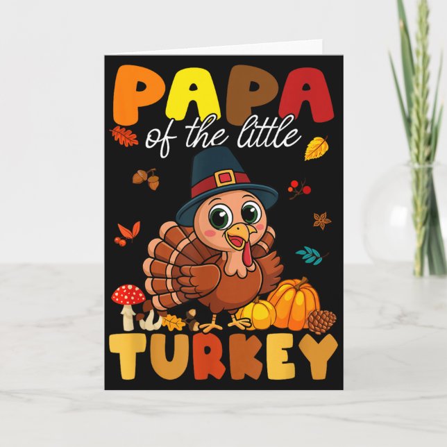 Papa Of The Little Turkey Thanksgiving Baby Shower Karte (Vorderseite)
