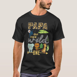 Papa of the Wild One Zoo 1. Geburtstag Safari Jung T-Shirt