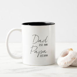 Papa & Opa EST Personalisiert | Neues Opa-Geschenk Zweifarbige Tasse