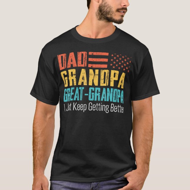 Papa Opa Ur-Opa Lustiger Vatertag T-Shirt (Vorderseite)