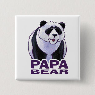 Papa Panda Bear Button