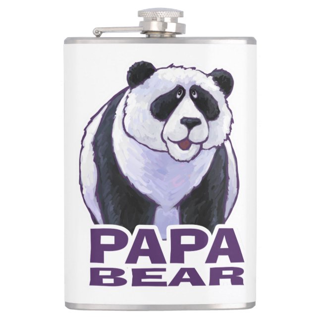 Papa Panda Bear Flachmann (Vorderseite)