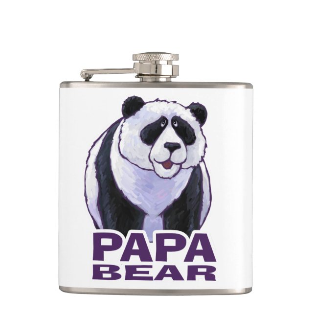Papa Panda Bear Flachmann (Vorderseite)
