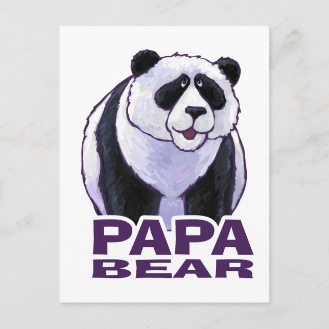 Papa Panda Bear Postkarte (Vorderseite)