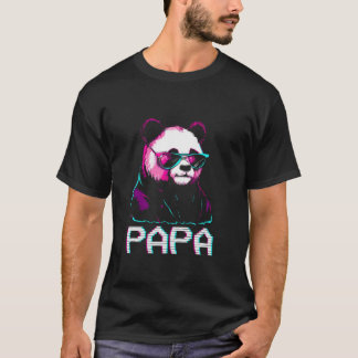 Papa Panda Bear Retro Funny Papa Vatertag Birt T-Shirt