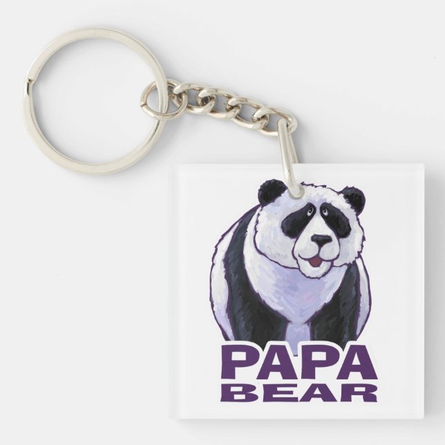 Papa Panda Bear Schlüsselanhänger (Vorderseite)