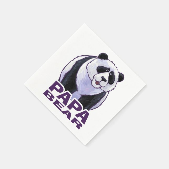 Papa Panda Bear Serviette (Ecke)