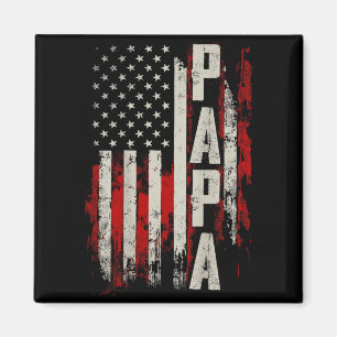 PAPA Patriotischer Opa Amerikanische Flagge Vatert Magnet