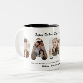 Papa-Personalisierte-Foto-Collage zum Vatertag Zweifarbige Tasse